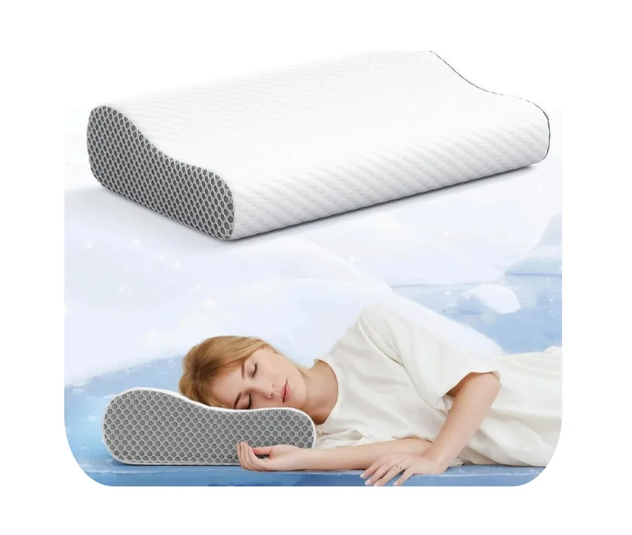 Healdoor cervical memory foam pillow for neck pain relief and proper spinal alignment