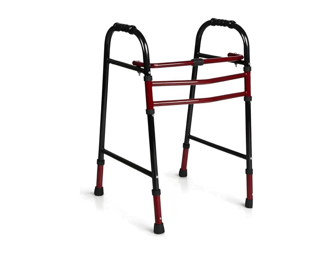 Foldable walking frame for elderly mobility support and rehabilitation